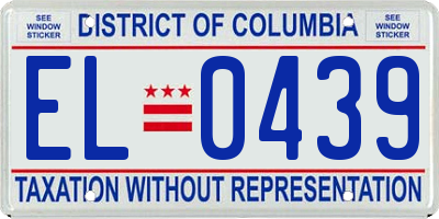 DC license plate EL0439