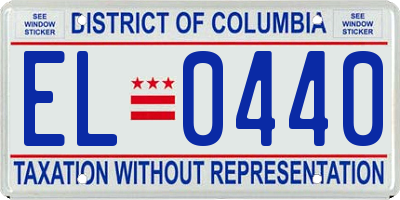 DC license plate EL0440