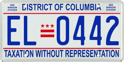 DC license plate EL0442