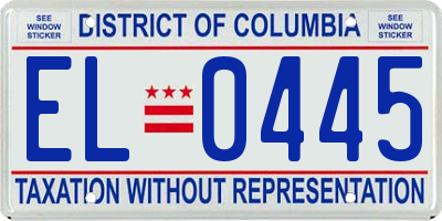 DC license plate EL0445