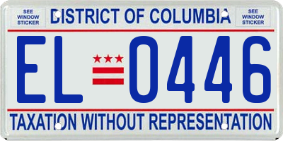 DC license plate EL0446