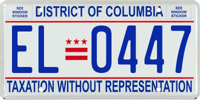 DC license plate EL0447