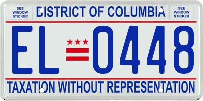 DC license plate EL0448