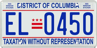 DC license plate EL0450