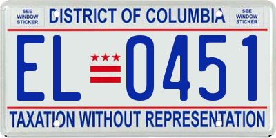 DC license plate EL0451