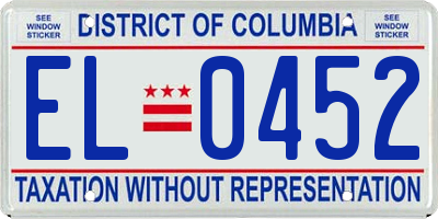 DC license plate EL0452