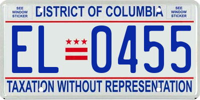 DC license plate EL0455