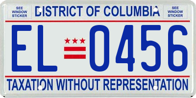 DC license plate EL0456