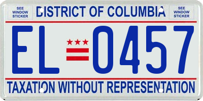 DC license plate EL0457