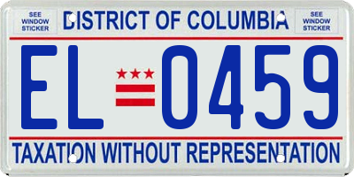 DC license plate EL0459