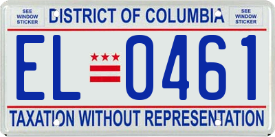 DC license plate EL0461