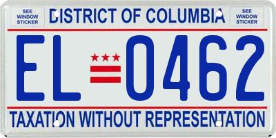 DC license plate EL0462