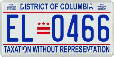 DC license plate EL0466