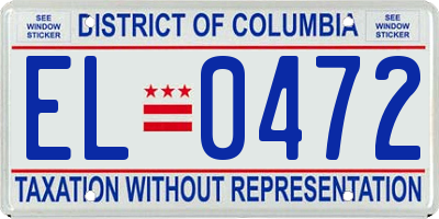 DC license plate EL0472