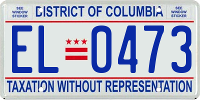 DC license plate EL0473