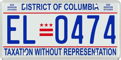 DC license plate EL0474