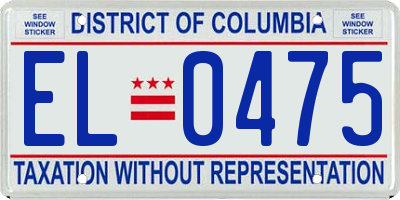 DC license plate EL0475