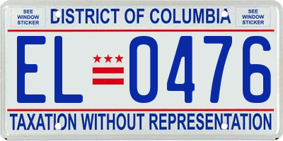 DC license plate EL0476