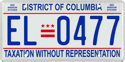 DC license plate EL0477