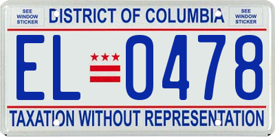 DC license plate EL0478