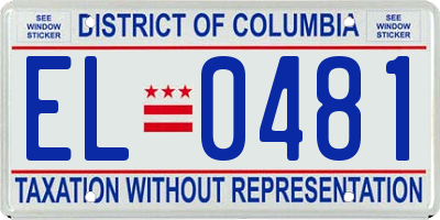 DC license plate EL0481