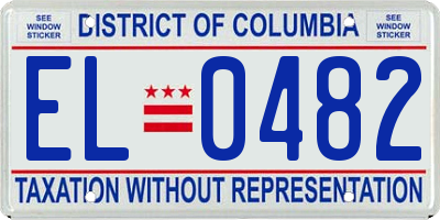 DC license plate EL0482