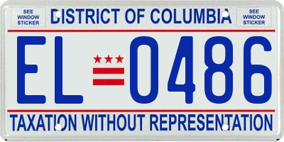 DC license plate EL0486