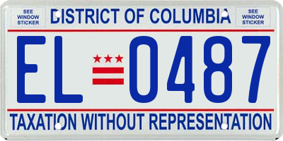 DC license plate EL0487