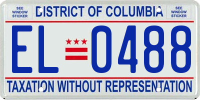 DC license plate EL0488