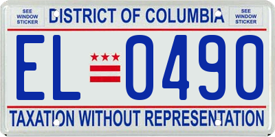 DC license plate EL0490