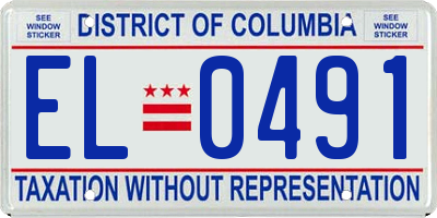 DC license plate EL0491