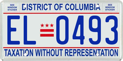 DC license plate EL0493