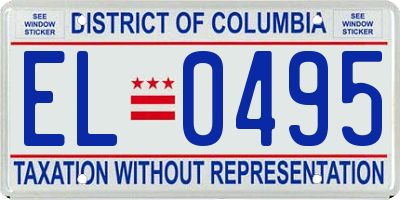 DC license plate EL0495