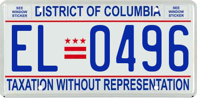 DC license plate EL0496