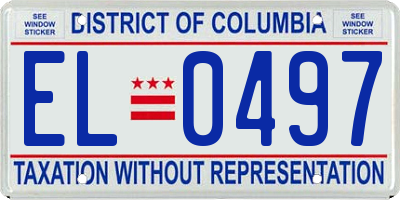 DC license plate EL0497