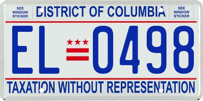 DC license plate EL0498