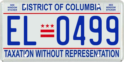 DC license plate EL0499