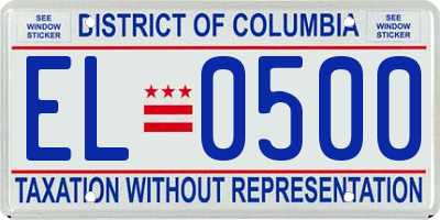 DC license plate EL0500