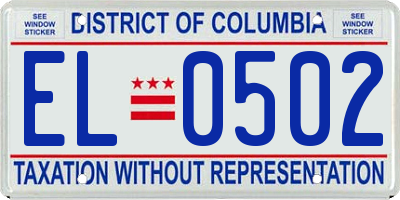 DC license plate EL0502