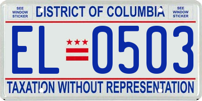 DC license plate EL0503