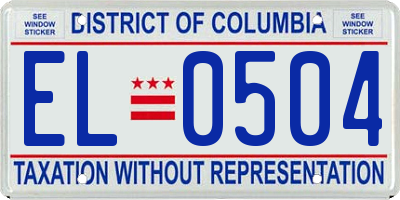 DC license plate EL0504