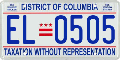 DC license plate EL0505