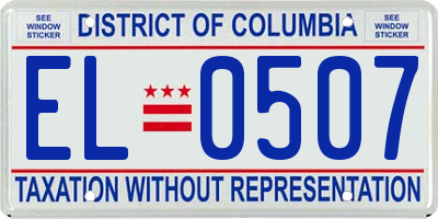 DC license plate EL0507