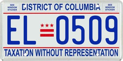 DC license plate EL0509