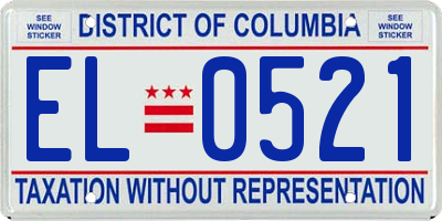 DC license plate EL0521