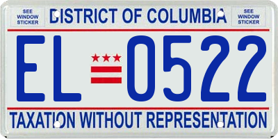 DC license plate EL0522