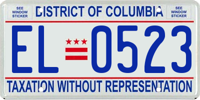 DC license plate EL0523