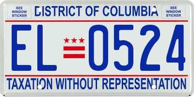 DC license plate EL0524