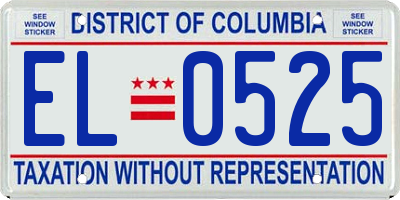 DC license plate EL0525