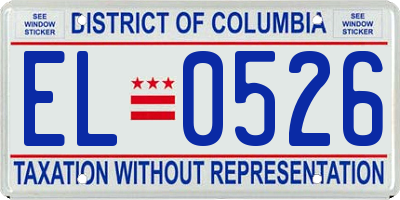 DC license plate EL0526